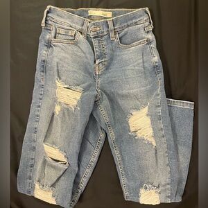 Topshop Petite Distressed Skinny Jeans